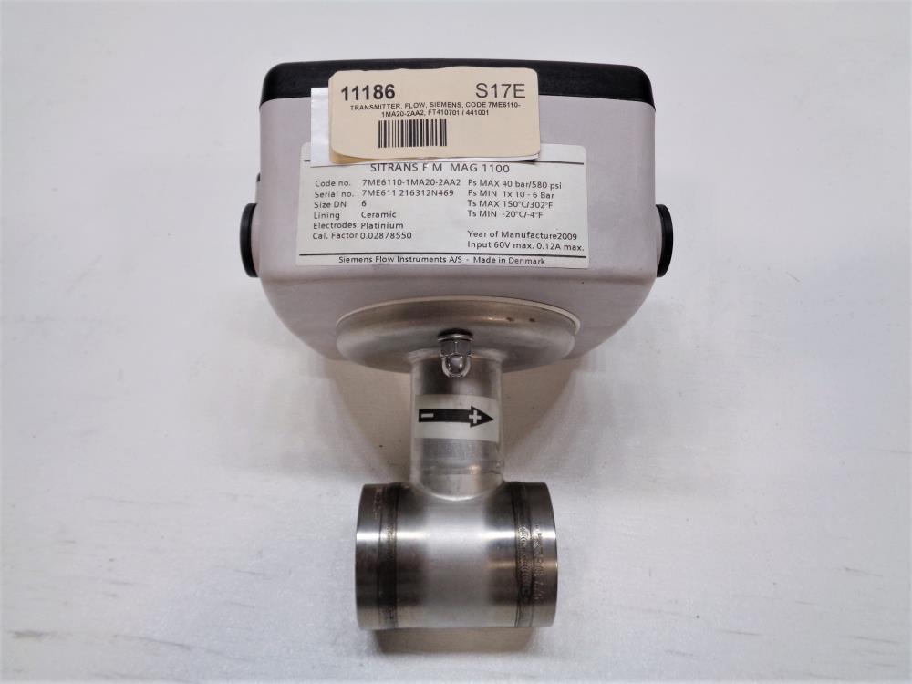 Siemens Sitrans F M MAG 1100 Electromagnetic Flow Sensor 7ME6110-1MA20-2AA2